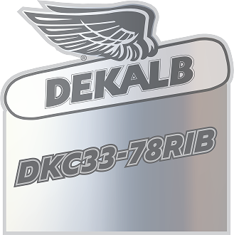 Platinum DEKALB logo featuring the winged emblem and the text 'DKC33-78RIB'